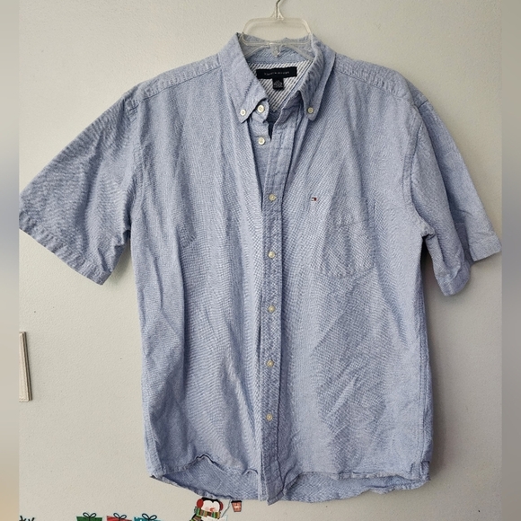 Tommy Hilfiger Button Up Short Sleeve Shirt Size Large - Picture 1 of 4